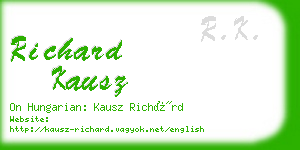 richard kausz business card